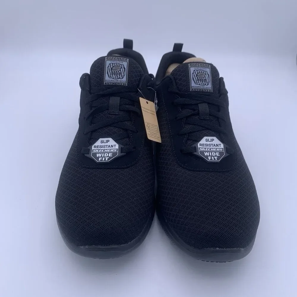 Sketchers Work Slip Resistant Shoes Wide Fit Memory Foam Black Women's Size 10